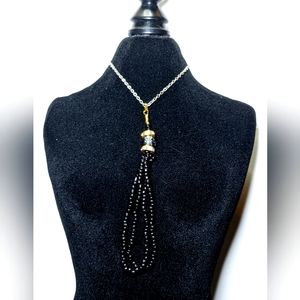 Handcrafted Black Beaded Necklace Charm